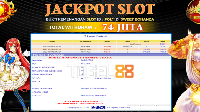 Bukti jackpot Togel88 #148