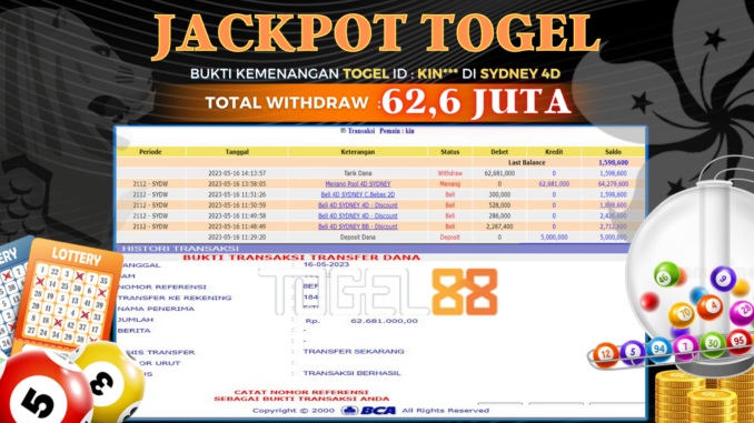 Bukti jackpot Togel88 #183