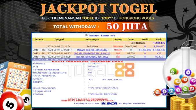 Bukti jackpot Togel88 #373