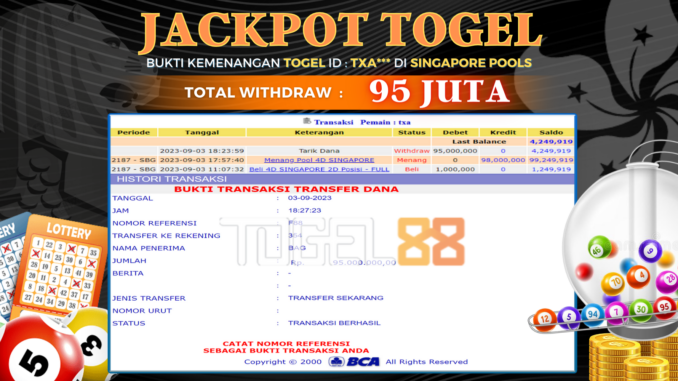 Bukti jackpot Togel88 #401